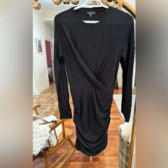 Rag & Bone Holly wrap-effect ruched stretch-jersey mini dress - Picture 4 of 11